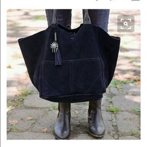 Chloe + Isabel Navy Suede Bag